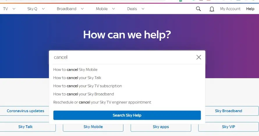 How to Cancel Sky Tv