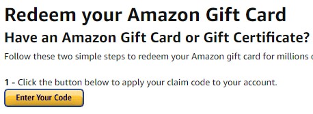 Redeem Amazon gift card