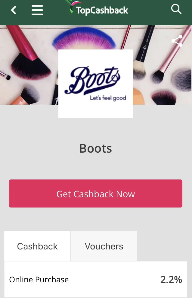 Boots Topcashback