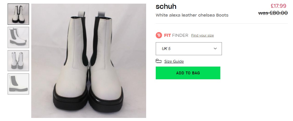 Schuh White Boots how it works example