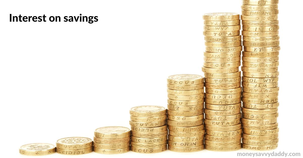 Interest on Savings - Piles of £1 coins