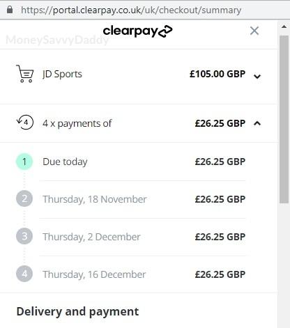 Clearpay Payment Schedule