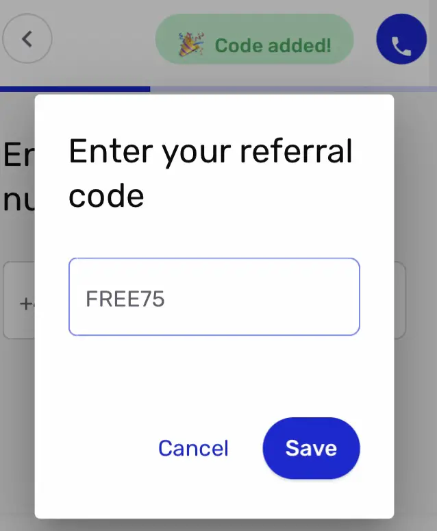 Enter Tide Referral Code