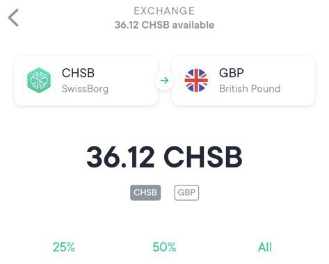 SwissBorg Exchange to UK£