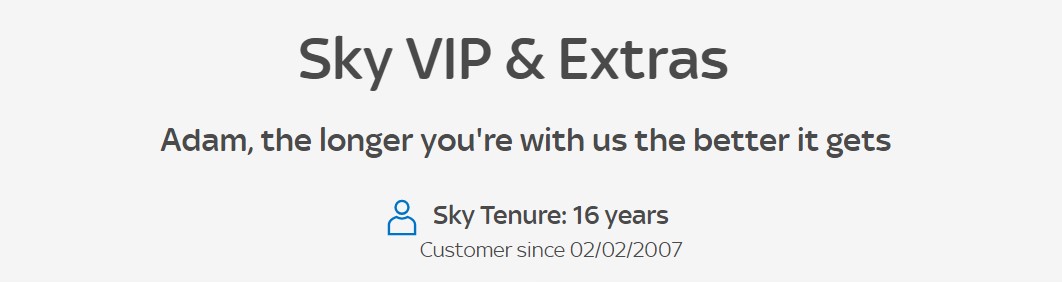 Sky customer for over 16 years