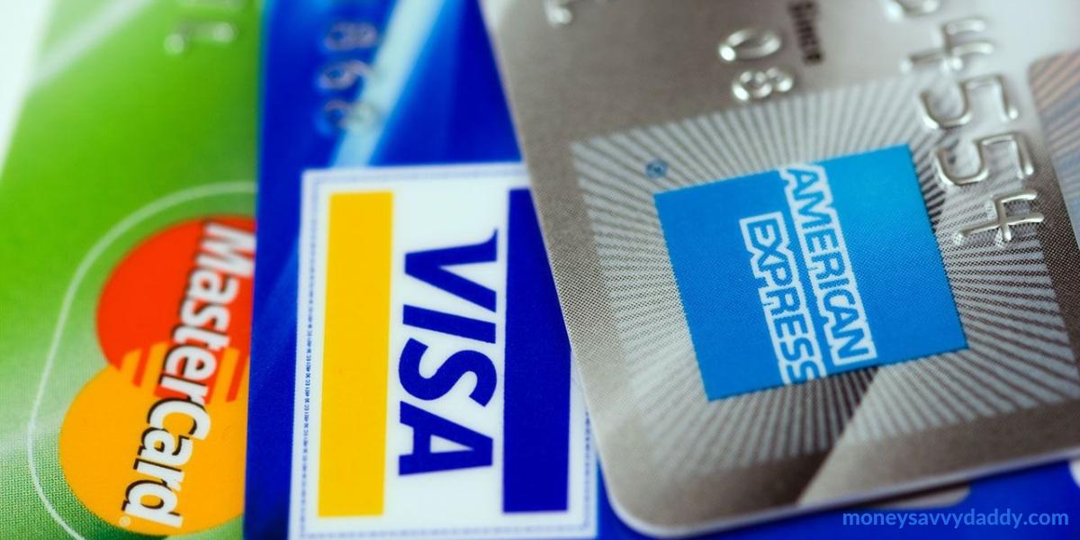 Mastercard, Visa and American Express credit cards