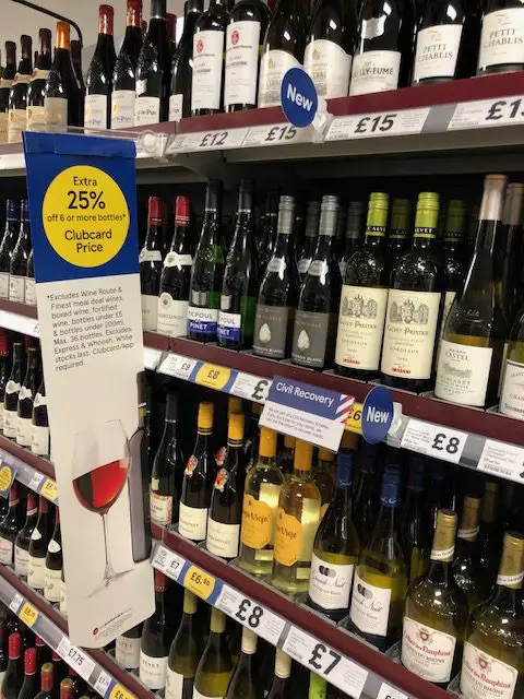 Tesco White Wine Offer 25% off 6 Bottles