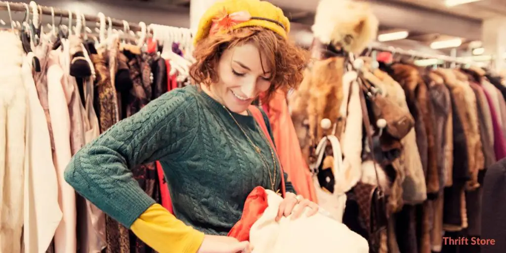 Woman shopping in Thrift Store